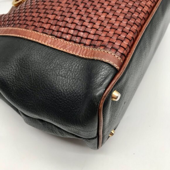 Bally Black And Brown Leather Vintage Woven Tote Bag - Picture 7 of 11